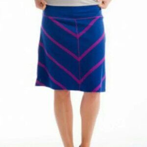 🔴 LAST CHANCE 🔴 Lole Lunner Blue Striped Midi Length Cotton Skirt